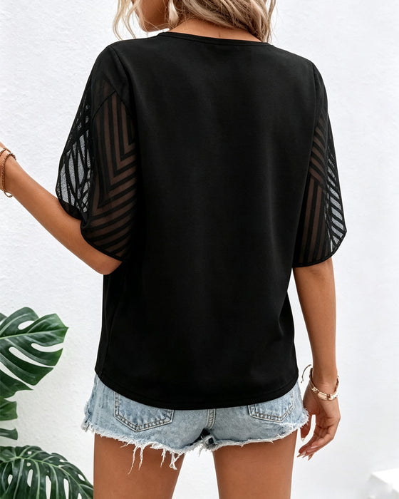 Blouse Stijlvol V-Hals Knoop Casual