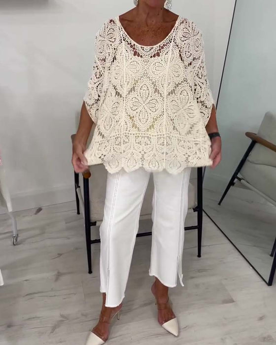 Pullover Driekwartmouw Uitsnijding