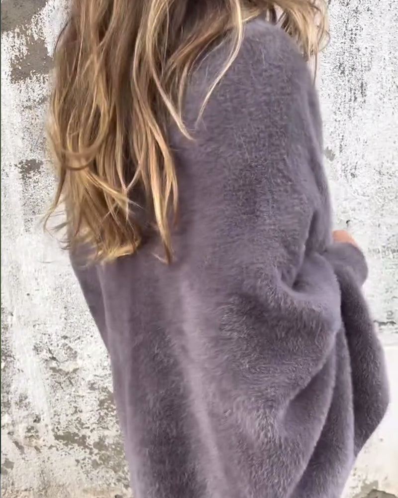 Casual cardigan met effen kleur en franjes