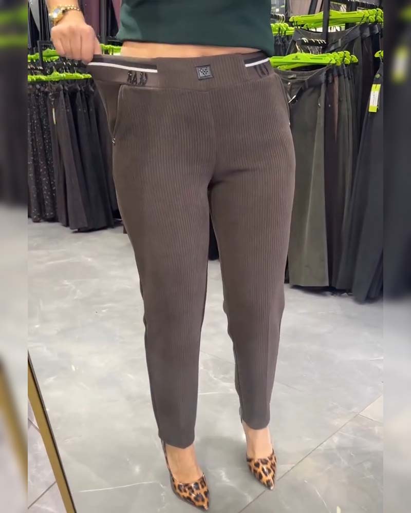 Broek Casual Elastische Taille Taps