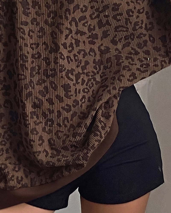 Sweatshirt Luipaardprint Lange Mouwen
