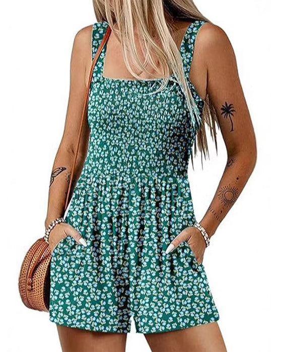 Jumpsuit bloemen casual bandjumpsuit