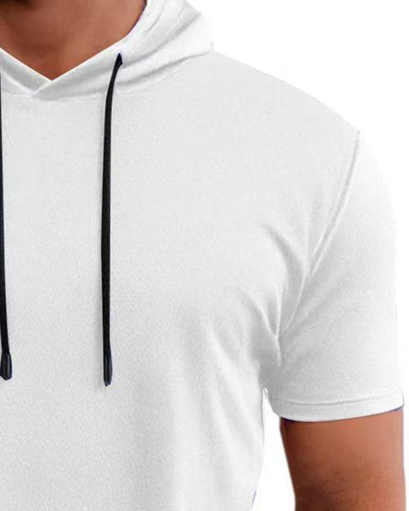 T-Shirt Capuchon Snel Droog Korte Mouw