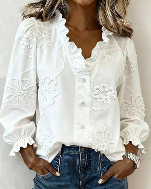 Blouse Ruches Ballon Mouw