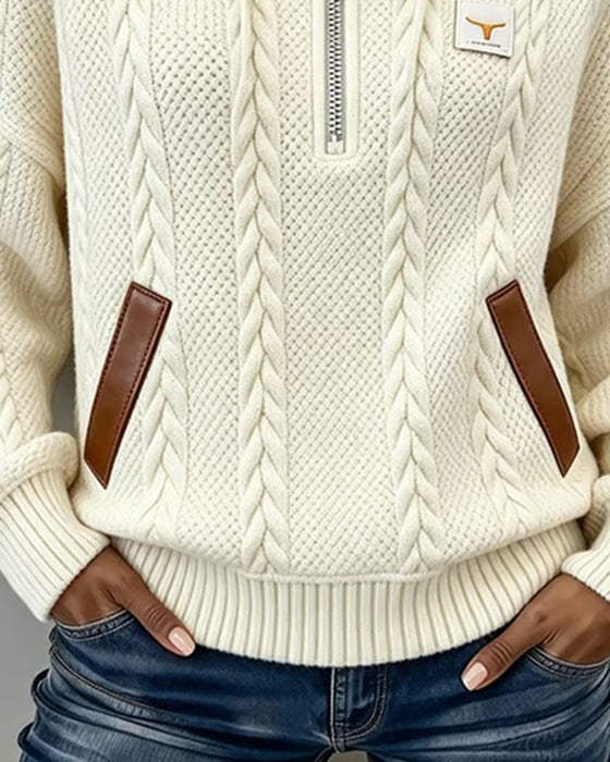 Hoodie Rits Casual Turtleneck