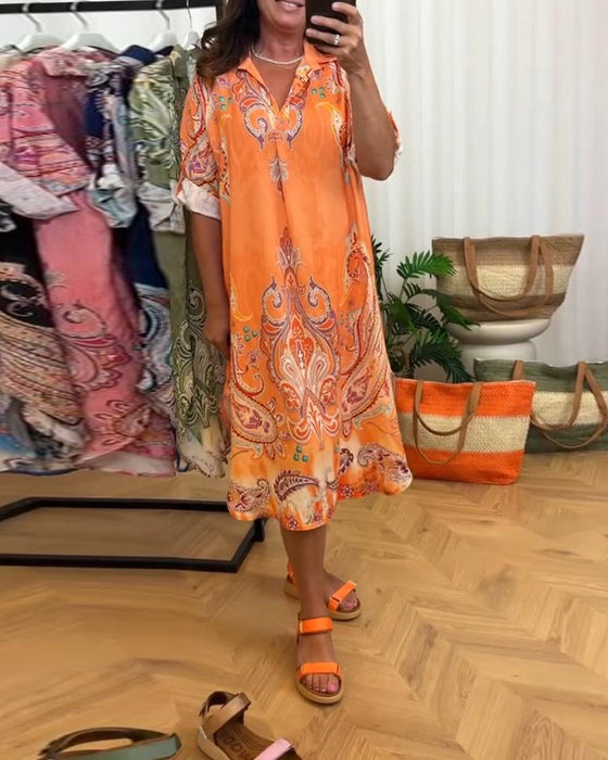 Jurk Retro Revers Print