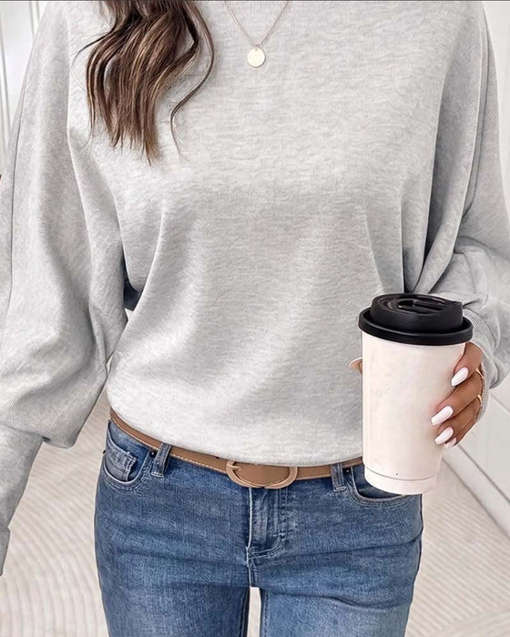 Top Los Vleermuismouw Casual Lange Mouw