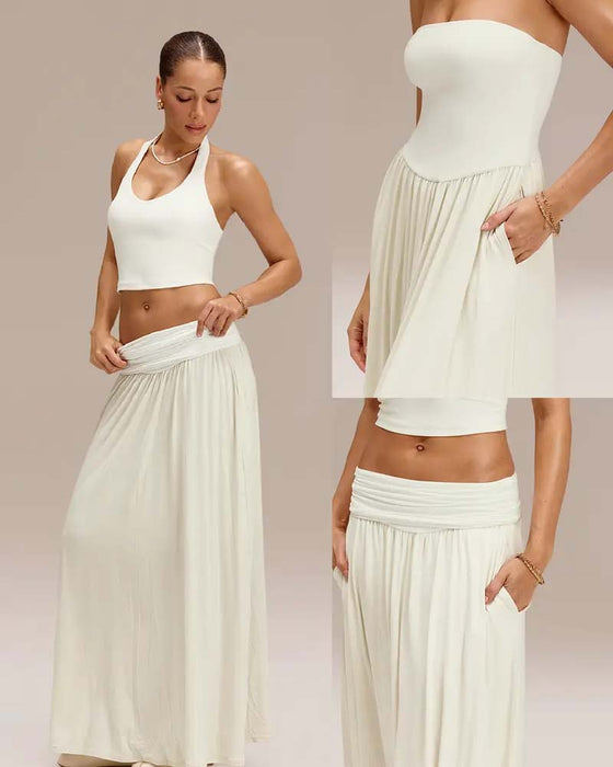 Jurk Convertible Mouwloos Taille-Cinchend