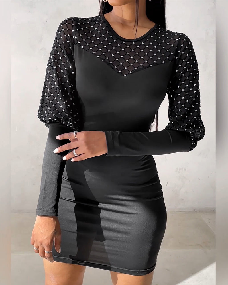 Effen Kleur Langmouwige Jurk Van Gaasstof