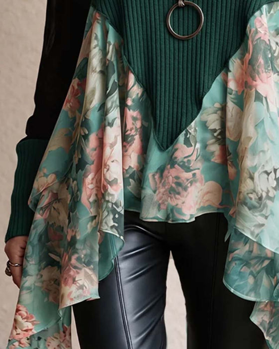 Blouse Patchwork Bloemen Onregelmatig