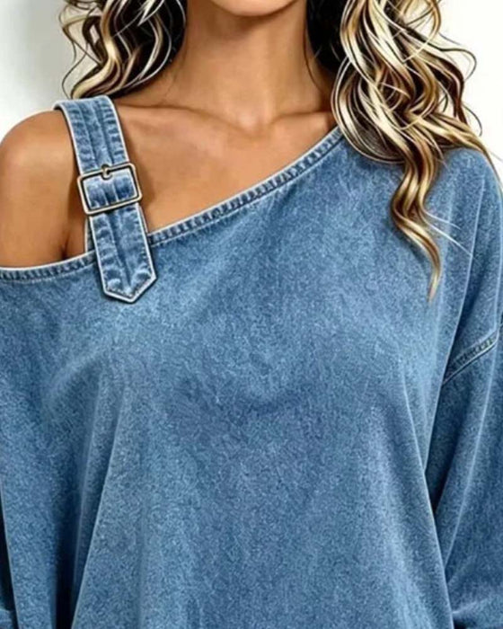Blouse Off-Shoulder Onregelmatig Casual