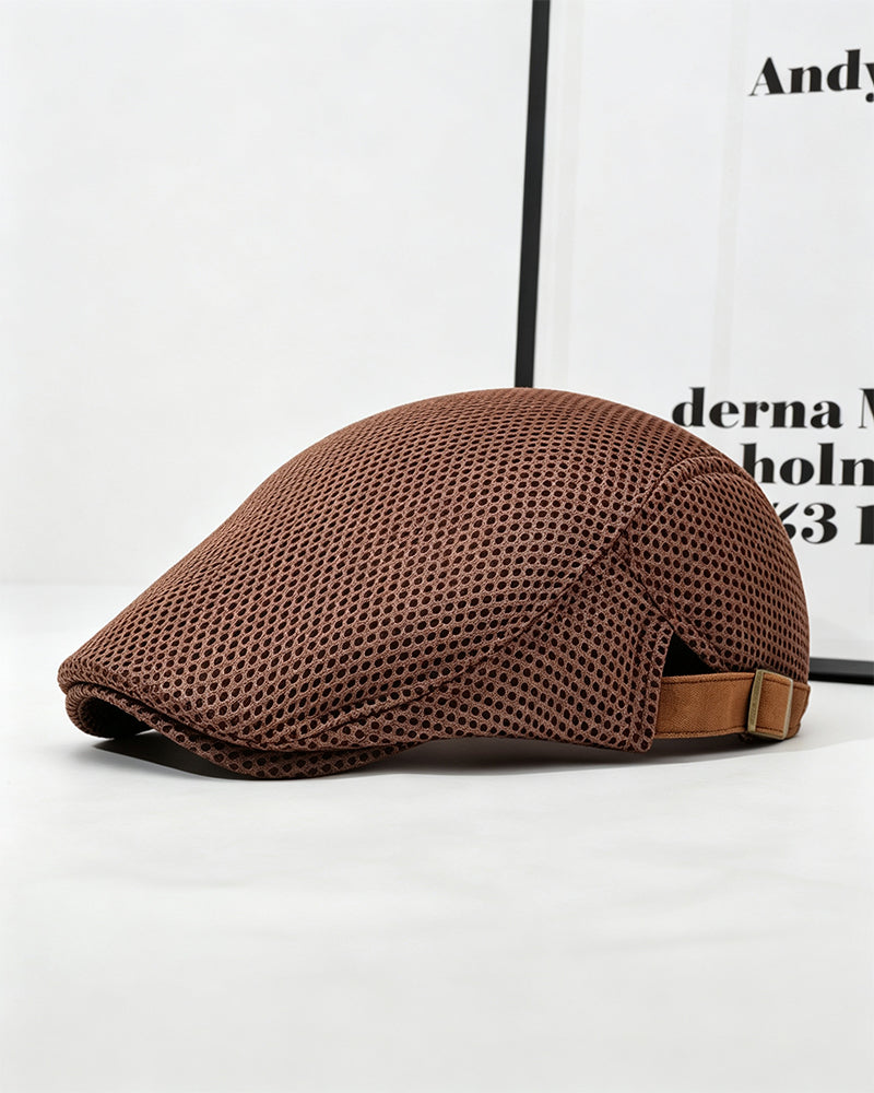 Heren Ademend Mesh Platte Pet - Verstelbare Newsboy Ivy Baret Zomerhoed