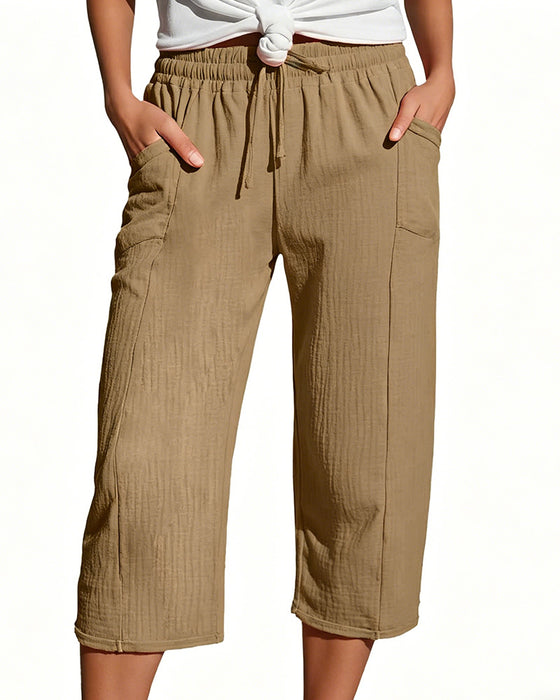Broek Effen Kleur Koord Brede Pijp Geknipt
