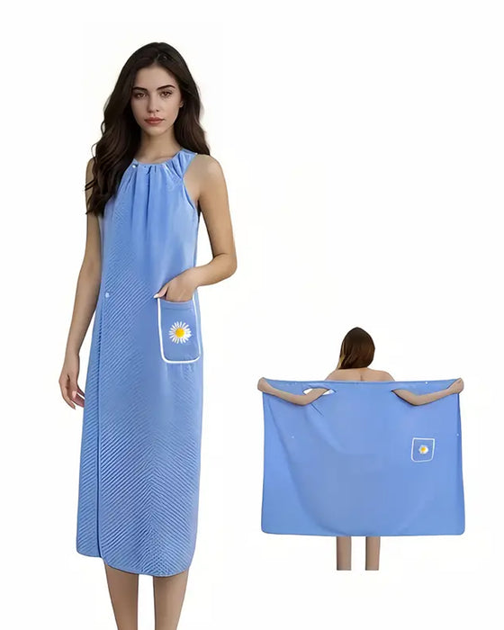 Zacht Absorberend SnelDrogend Draagbaar BadHanddoek Rok Met Bloemenpatroon Zak