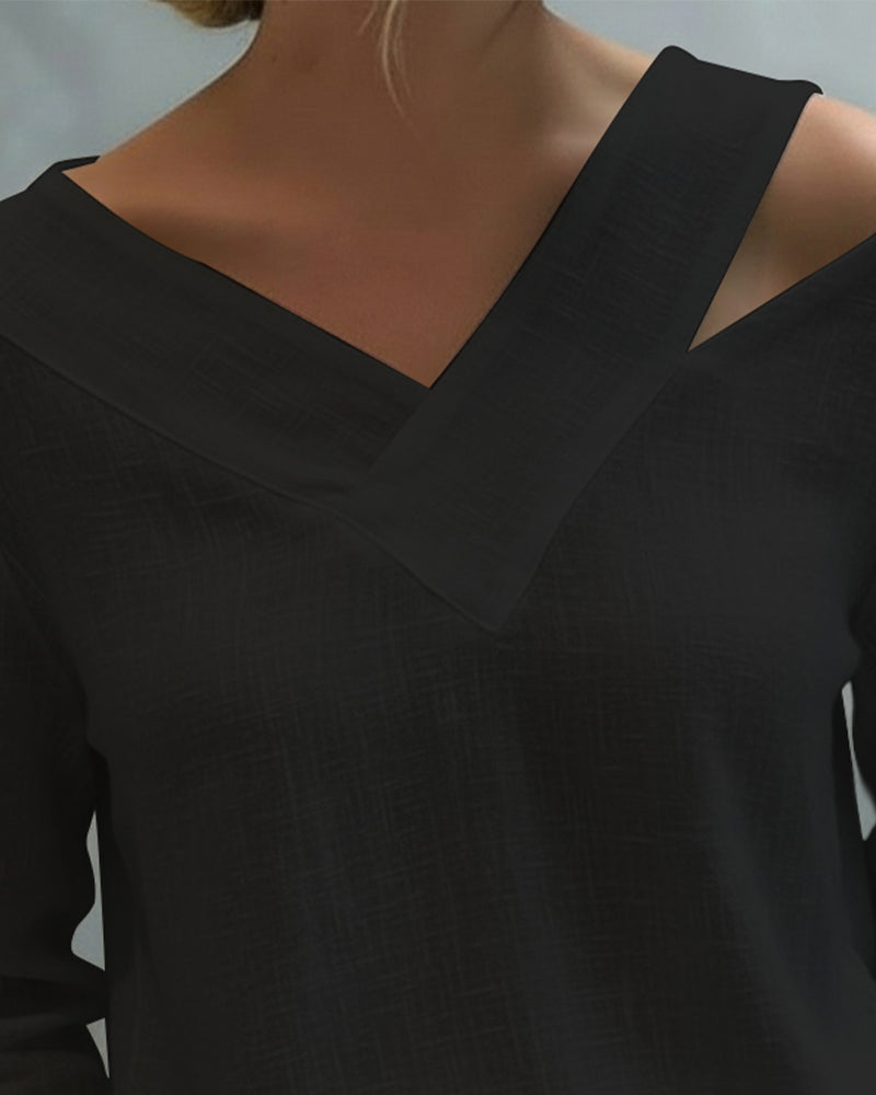 Top Stijlvolle V-Hals Off-Shoulder