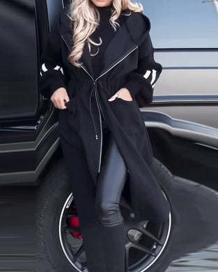 Casual losse lange jas met zakken