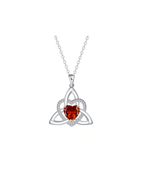 Geboortesteen Keltische Drie-eenheid Knoop Hart Ketting ✨ Hartvormige Keltische Drie-eenheid Knoop Geboortesteen Hanger