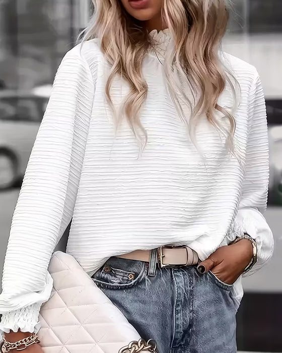 Shirt Effen Kleur Textuur Gerimpeld