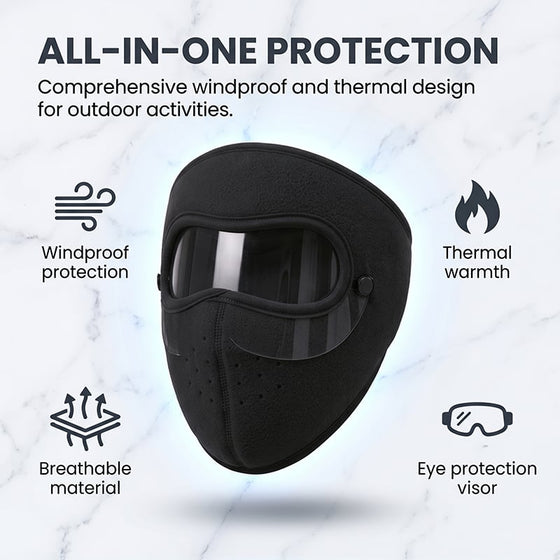 Thermische Oorbescherming Wintergezichtsmasker Met Beschermend Vizier