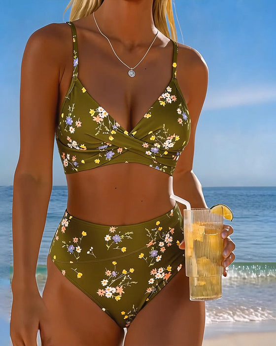 Bikini Sexy Kruislingse Bloemenprint