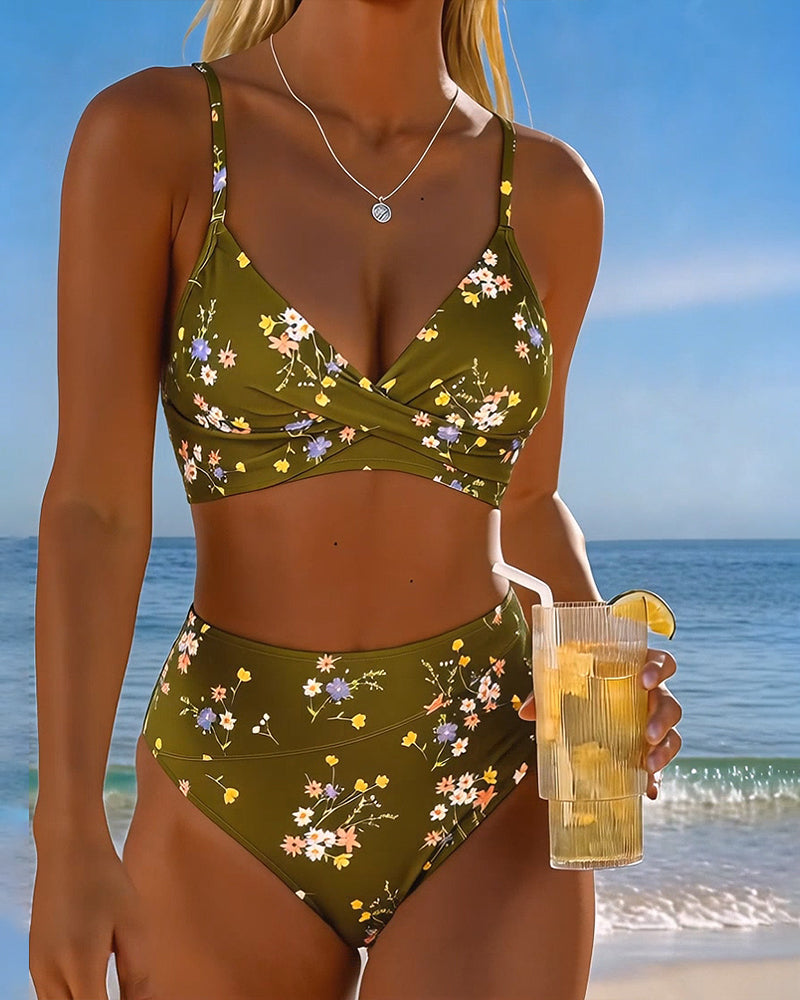 Bikini Sexy Kruislingse Bloemenprint