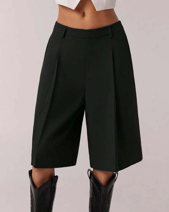 Blazer Broek Bermuda Rechte Pijp Zak Casual