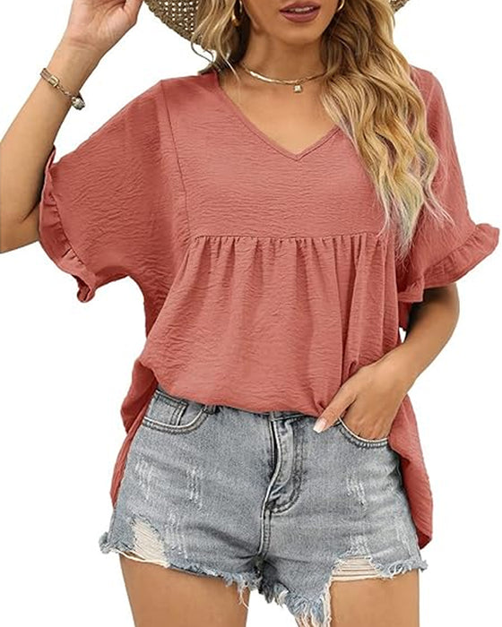 Blouse Casual Ruche Loose Fit