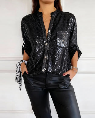 Stijlvol Effen Overhemd Met Zak