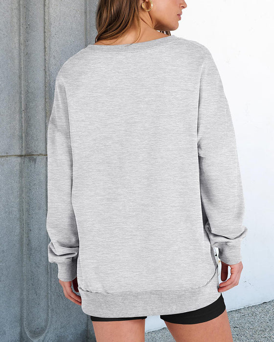 Sweater Kleine V-Hals Ruim Casual Lange Mouwen