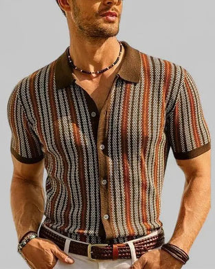 T-Shirt Reverse Heren Korte Mouw Knoop