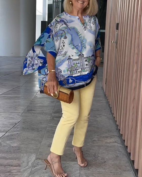 Blouse Vleermuismouw Print