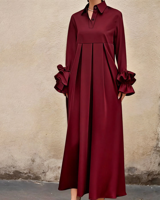 Jurk Mode Overhemdkraag Wijd