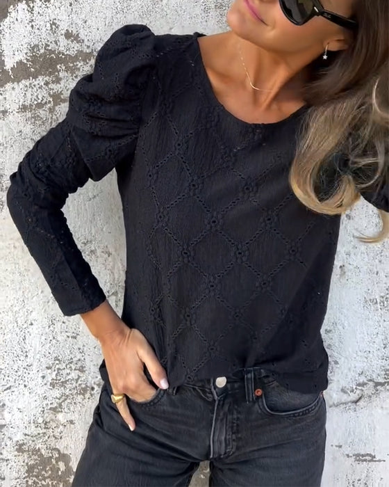 Blouse Met Puffmouwen En Cut-Out Details