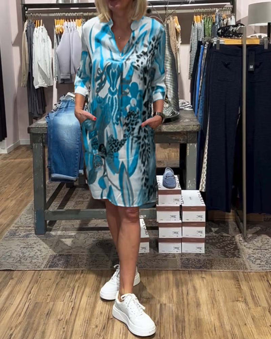 Dagelijkse casual kleurenjurk voor dames