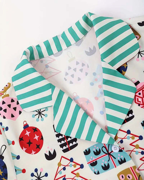 Tweedelige casual set met print voor thuis