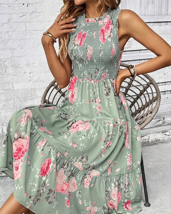 Jurk Bloemen Afdruk Smock