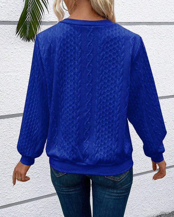 Casual effen sweatshirt met lange mouwen en rits