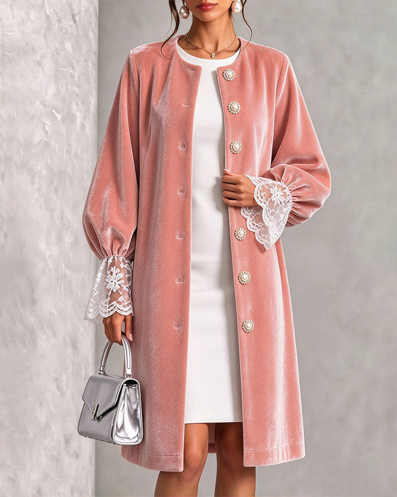 Jas Patchwork Mouw Knoop Trendy