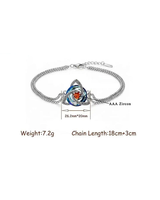 Armband Geboortesteen Keltische Drievoudige Knoop