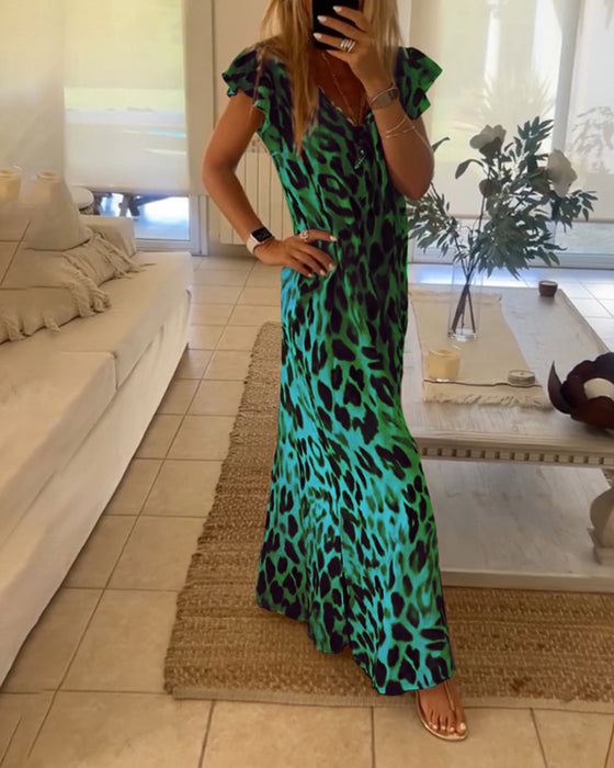 Jurk met korte mouwen en retrostijl