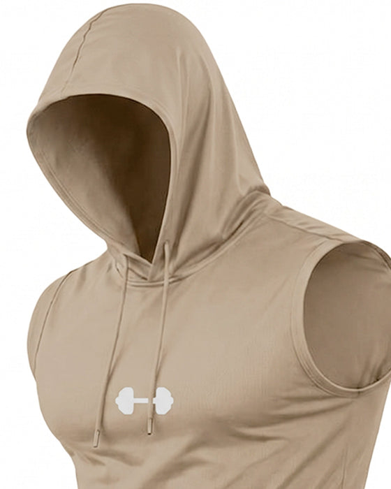 Tank Top Hoodie Sweatshirt Mouwloos Trekkoord