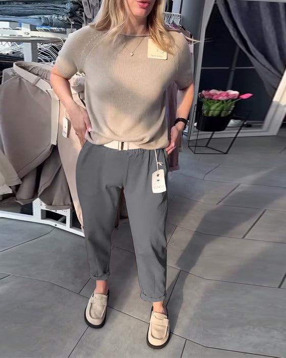 Broek Effen Casual Recht