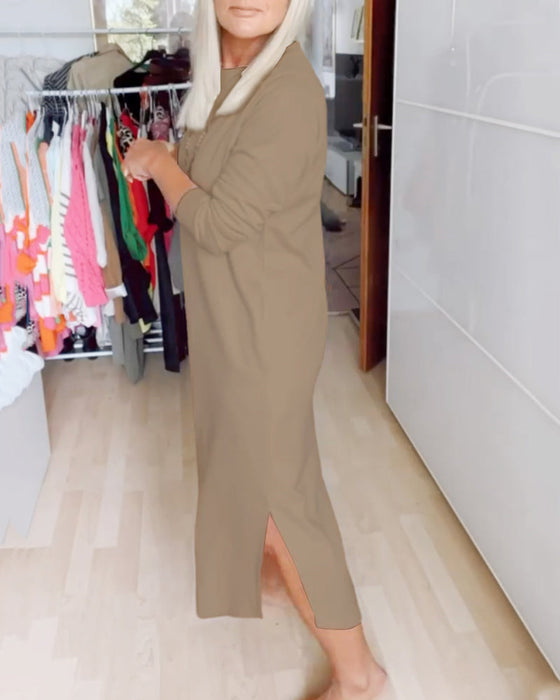 Jurk met ronde hals en casual