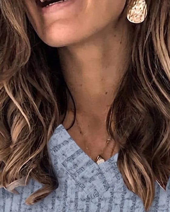 V‑Hals Lange‑Mouw Top