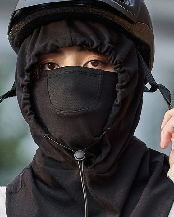 Gezichtsmasker met capuchon en nekwarmer voor fietsen