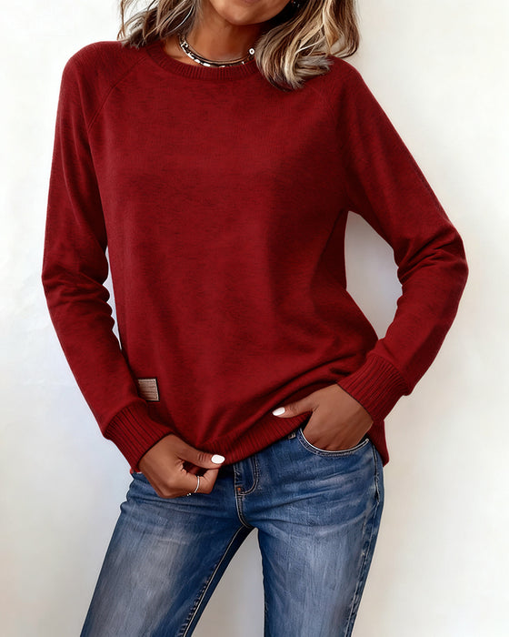 Modieus Casual Sweatshirt Met Ronde Hals