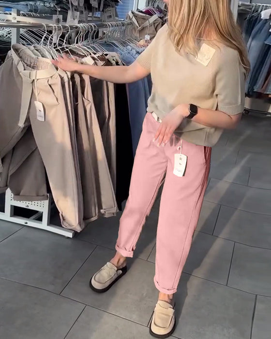 Broek Effen Casual Recht