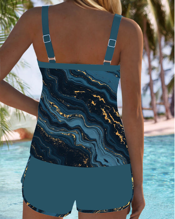 Zwempak Bandloos Geprint Casual Tweedelig