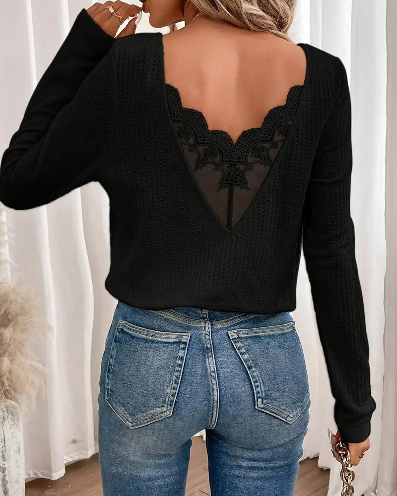 Top Met Kanten Inzet Halter