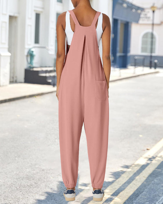 Jumpsuit Effen Kleur Geplooid